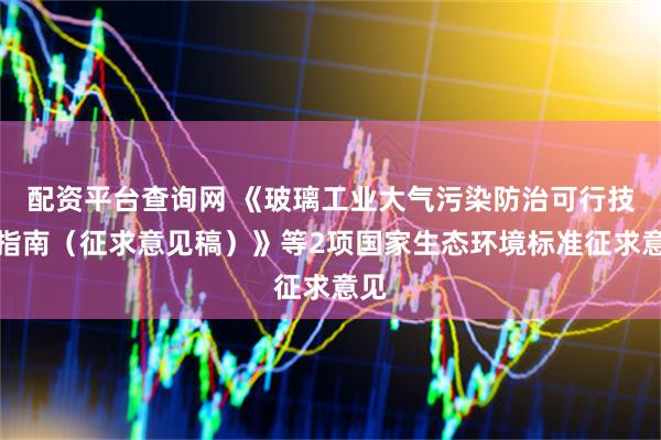 配资平台查询网 《玻璃工业大气污染防治可行技术指南（征求意见稿）》等2项国家生态环境标准征求意见